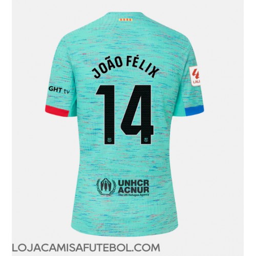 Camisa de Futebol Barcelona Joao Felix #14 Equipamento Alternativo Mulheres 2023-24 Manga Curta